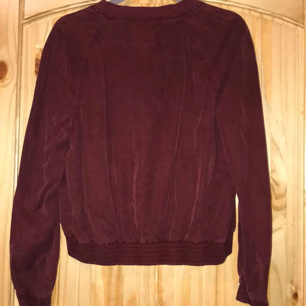 American Eagle Maroon Bomber Jacket - image 3